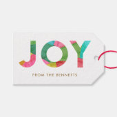 Moderne farbenfrohe Weihnachtsbäume Geschenkanhänger (Vorderseite (Horizontal))