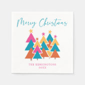 Moderne farbenfrohe Weihnachtsbaumen Typografie Serviette (Vorderseite)