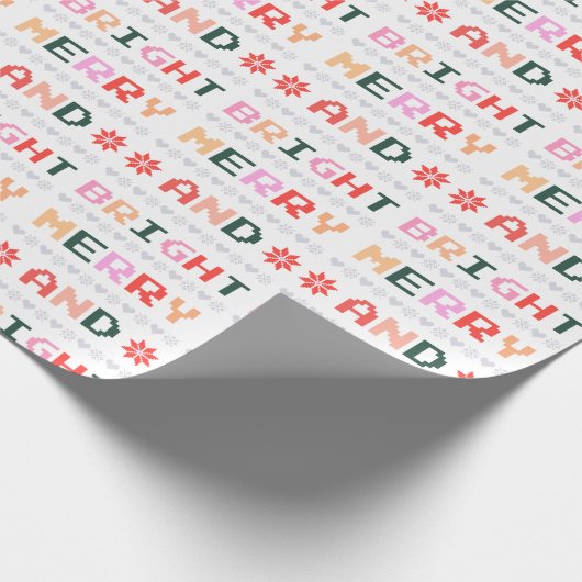 Moderne farbenfrohe Weihnachtsgeschenke Geschenkpapier (Ecke)