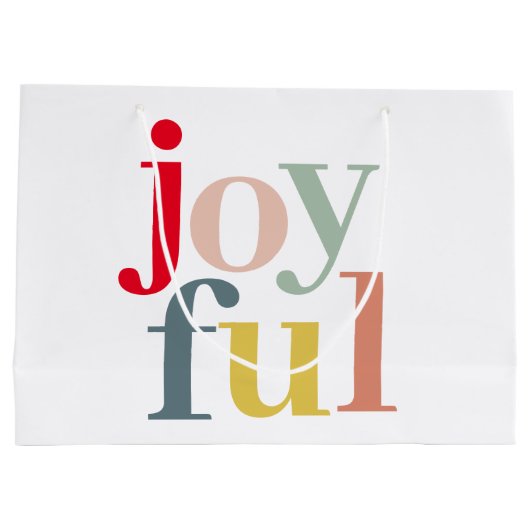 Moderne farbenfrohe Weihnachtsgeschenke Große Geschenktüte (Rückseite)