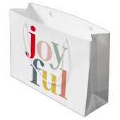 Moderne farbenfrohe Weihnachtsgeschenke Große Geschenktüte (Rückseite Schrägansicht)