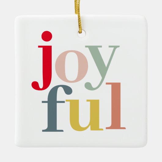 Moderne farbenfrohe Weihnachtsgeschenke Keramikornament (Vorderseite)