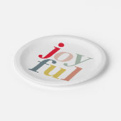 Moderne farbenfrohe Weihnachtsgeschenke Pappteller (Schrägansicht)