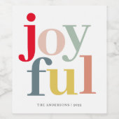 Moderne farbenfrohe Weihnachtsgeschenke Weinetikett (Einzelnes Label)