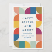 Moderne farbenfrohe Weihnachtskarte Feiertagskarte (Vorderseite)