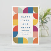 Moderne farbenfrohe Weihnachtskarte Feiertagskarte (Stehend Vorderseite)