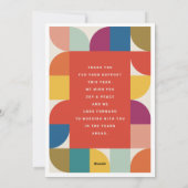 Moderne farbenfrohe Weihnachtskarte Feiertagskarte (Rückseite)