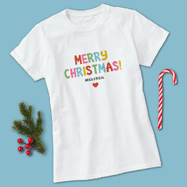 Moderne farbenfrohe Weihnachtslieder T-Shirt