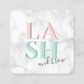 Moderne, farbenfrohe, weiße Marmorlasen und Braun Quadratische Visitenkarte (Vorderseite)