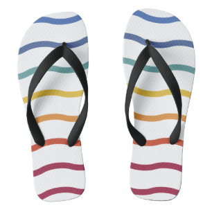 Moderne farbenfrohe Wellenmuster Flip Flops Badesandalen