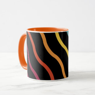 Moderne farbenfrohe Wellenmuster-Tasse Tasse
