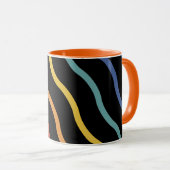 Moderne farbenfrohe Wellenmuster-Tasse Tasse (VorderseiteRechts)