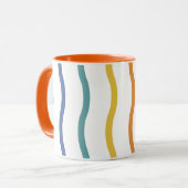 Moderne farbenfrohe Wellenmuster-Tasse Tasse (Vorderseite Links)