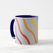 Moderne farbenfrohe Wellenmuster-Tasse Tasse (Vorderseite Links)