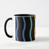 Moderne farbenfrohe Wellenmuster-Tasse Tasse (Links)
