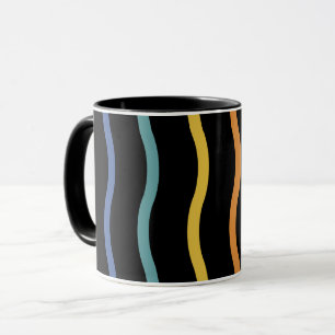 Moderne farbenfrohe Wellenmuster-Tasse Tasse