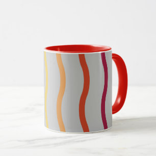 Moderne farbenfrohe Wellenmuster-Tasse Tasse