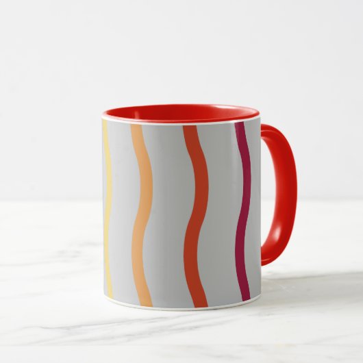 Moderne farbenfrohe Wellenmuster-Tasse Tasse (VorderseiteRechts)