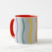 Moderne farbenfrohe Wellenmuster-Tasse Tasse (Vorderseite Links)