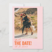 Moderne farbenfrohe Whimsical Einzigartiges Fun Fo Save The Date (Vorderseite)