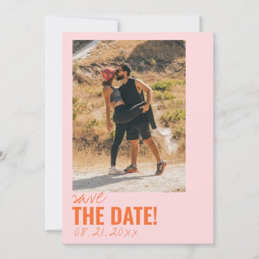 Moderne farbenfrohe Whimsical Einzigartiges Fun Fo Save The Date (Vorderseite)