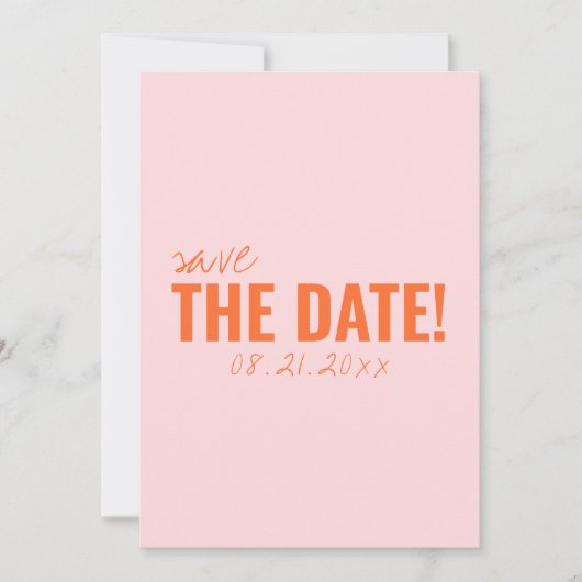 Moderne farbenfrohe Whimsical Unique Fusion Save The Date (Vorderseite)