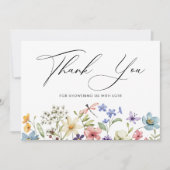 Moderne farbenfrohe Wildblume Blumenkohl Brautpart Dankeskarte (Vorderseite)