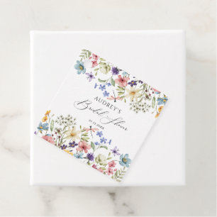 Moderne farbenfrohe Wildblume Blumenkohl Brautpart Geschenkanhänger