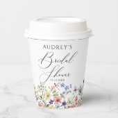 Moderne farbenfrohe Wildblume Blumenkohl Brautpart Pappbecher (Vorderseite)