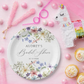 Moderne farbenfrohe Wildblume Blumenkohl Brautpart Pappteller (Party)