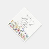 Moderne farbenfrohe Wildblume Blumenkohl Brautpart Serviette (Ecke)