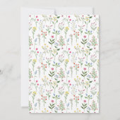 Moderne farbenfrohe Wildblume Hochzeit Einladung (Rückseite)