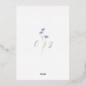 Moderne farbenfrohe Wildblume Hochzeit Gold Folieneinladung (Rückseite)