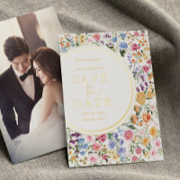 Moderne farbenfrohe Wildblume Hochzeit retten das 