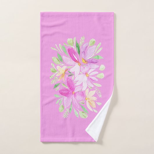 Moderne farbenfrohe Wildblumen Badhandtuch Set (Handtuch)