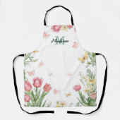 Moderne farbenfrohe Wildblumen-Blumen-Sommer-Monog Schürze (Vorderseite)