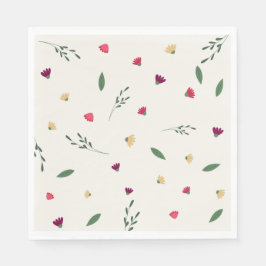 Moderne, farbenfrohe Wildblumen Serviette