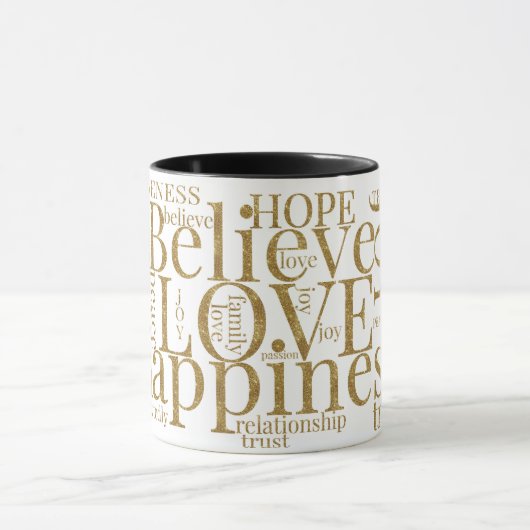Moderne farbenfrohe Word Cloud Text Designs Tasse (Zentrum)