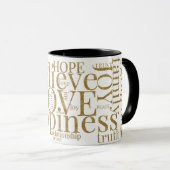 Moderne farbenfrohe Word Cloud Text Designs Tasse (VorderseiteRechts)