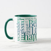 Moderne farbenfrohe Word Cloud Text Designs Tasse (Links)