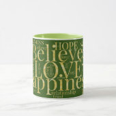 Moderne farbenfrohe Word Cloud Text Designs Tasse (Zentrum)
