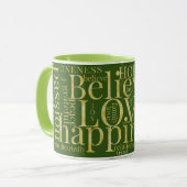 Moderne farbenfrohe Word Cloud Text Designs Tasse (Vorderseite Links)