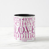 Moderne farbenfrohe Word Cloud Text Designs Tasse (Zentrum)