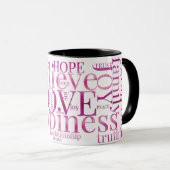 Moderne farbenfrohe Word Cloud Text Designs Tasse (VorderseiteRechts)