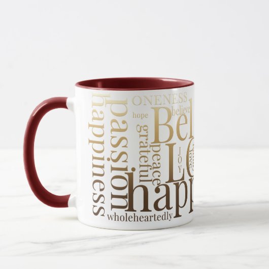 Moderne farbenfrohe Word Cloud Text Designs Tasse (Links)
