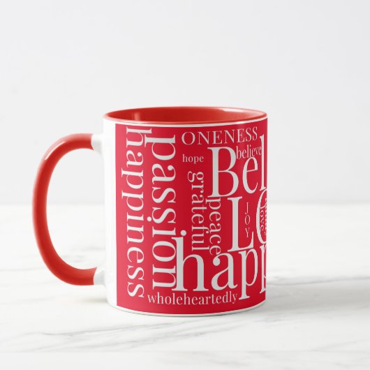 Moderne farbenfrohe Word Cloud Text Designs Tasse (Links)