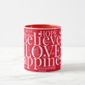 Moderne farbenfrohe Word Cloud Text Designs Tasse (Zentrum)