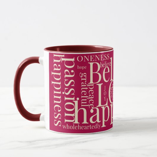 Moderne farbenfrohe Word Cloud Text Designs Tasse (Links)
