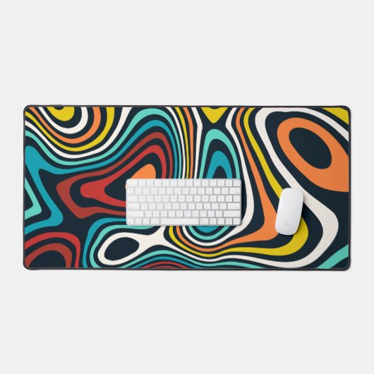 Moderne, farbenfrohe, wuchernde Linien aus dem Mit Schreibtischunterlage (Tastatur & Maus)