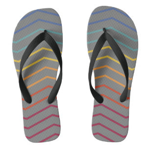 Moderne farbenfrohe Zigzag Muster Flip Flops Badesandalen